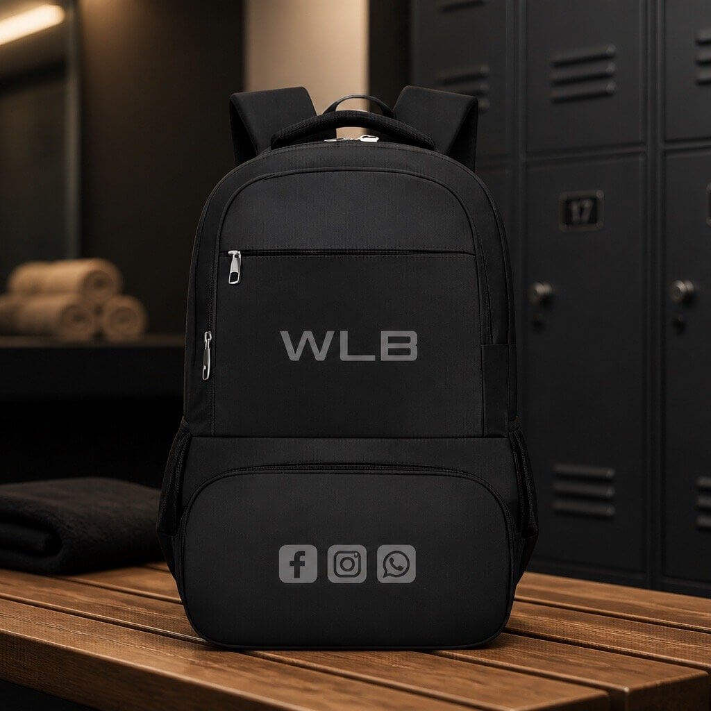 Classic Black Backpack (w/ USB Charging point & Food compartment)