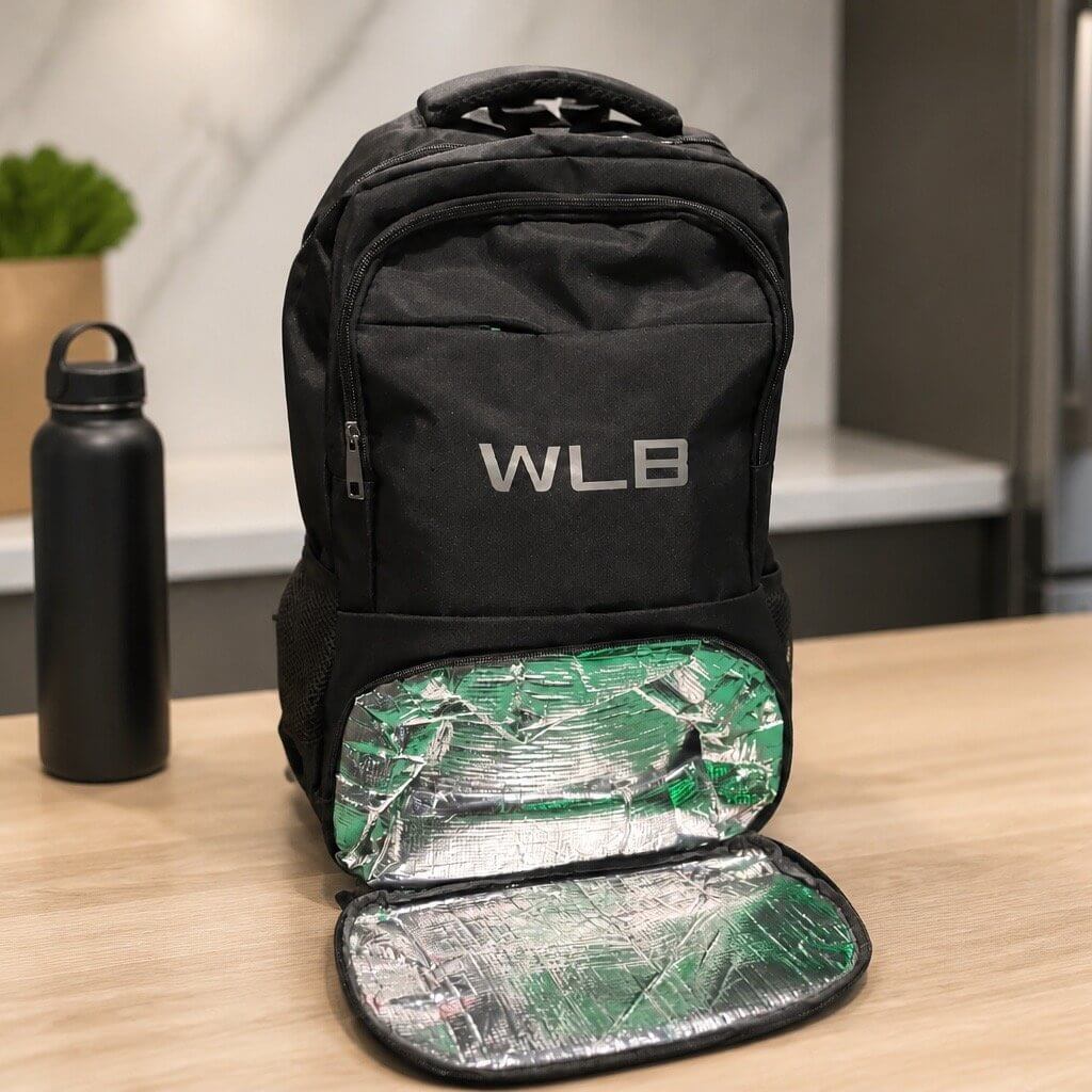 Classic Black Backpack (w/ USB Charging point & Food compartment)