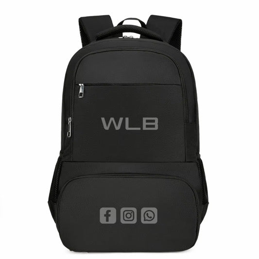 Classic Black Backpack (w/ USB Charging point & Food compartment)