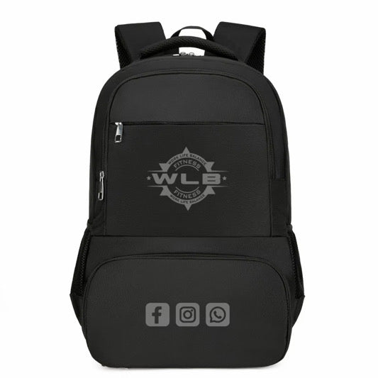 Logo Black Backpack (w/ USB Charging point & Food compartment)